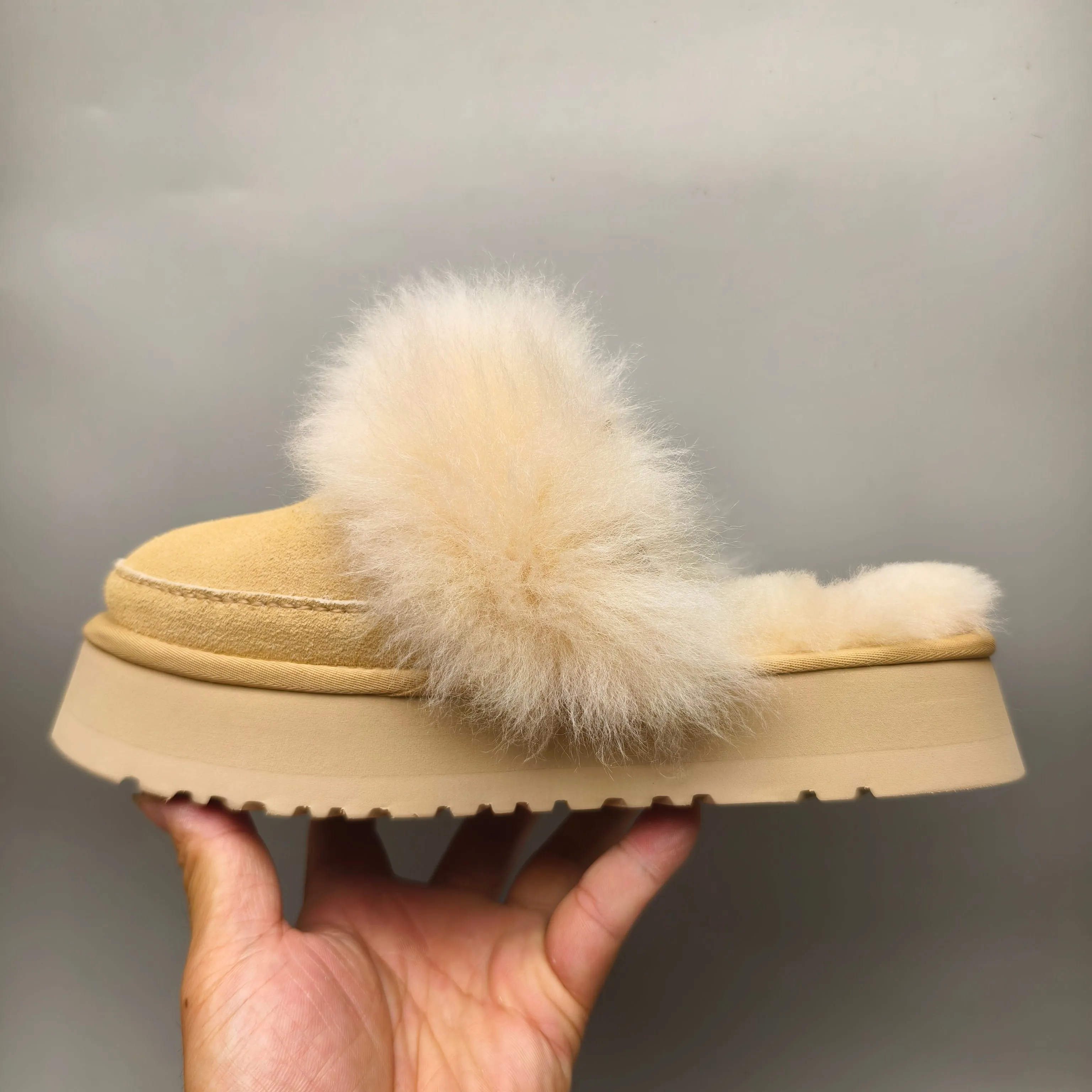 💰520 UGG sheepskin all-in-one snow boots for women 3930 fur top slip-ons Color: sand light blue maroon Size: 35-41